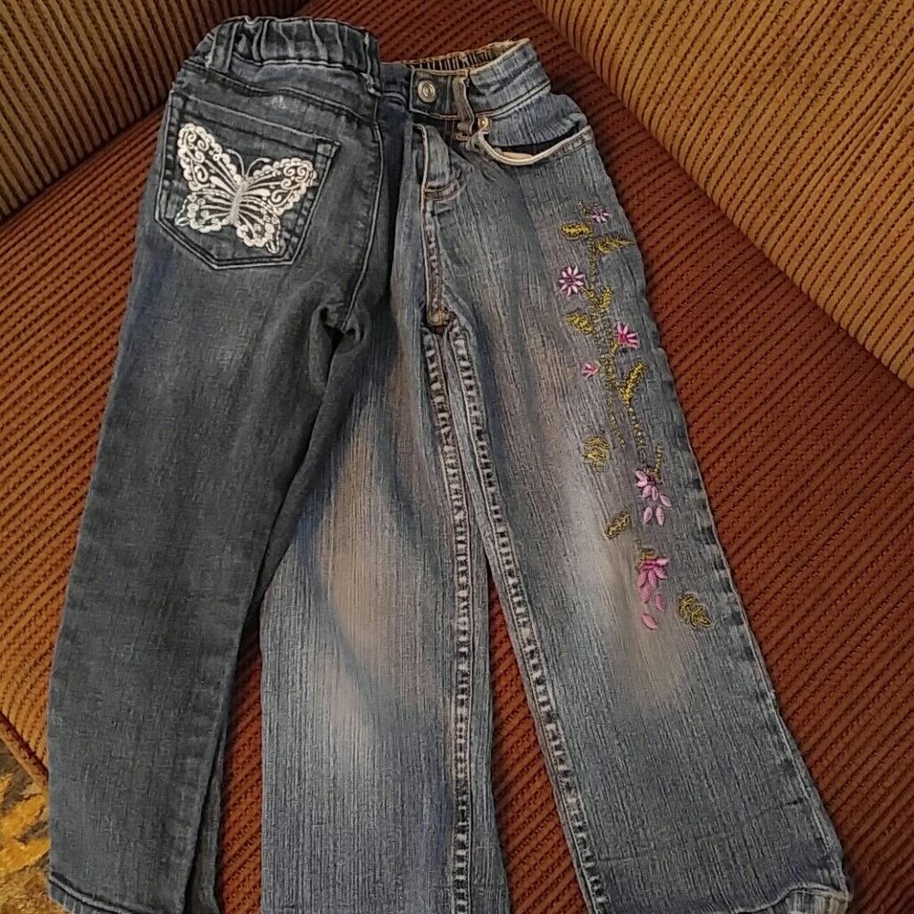 Set of 2 Girls Decorative Jeans